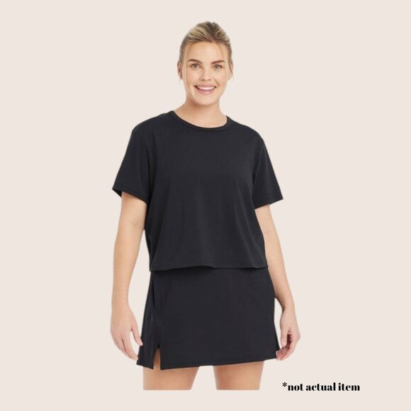 🖤 ALL IN MOTION ESSENTIAL CREWNECK SHORT SLEEVE TOP BLACK LARGE - Picture 4 of 8